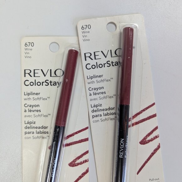 Revlon ColorStay Lipliner 670 Wine Lot of 2 Factory Sealed - Picture 3 of 4